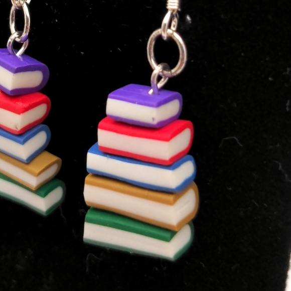 Colorful Bookstack Earrings - Picture 12 of 14